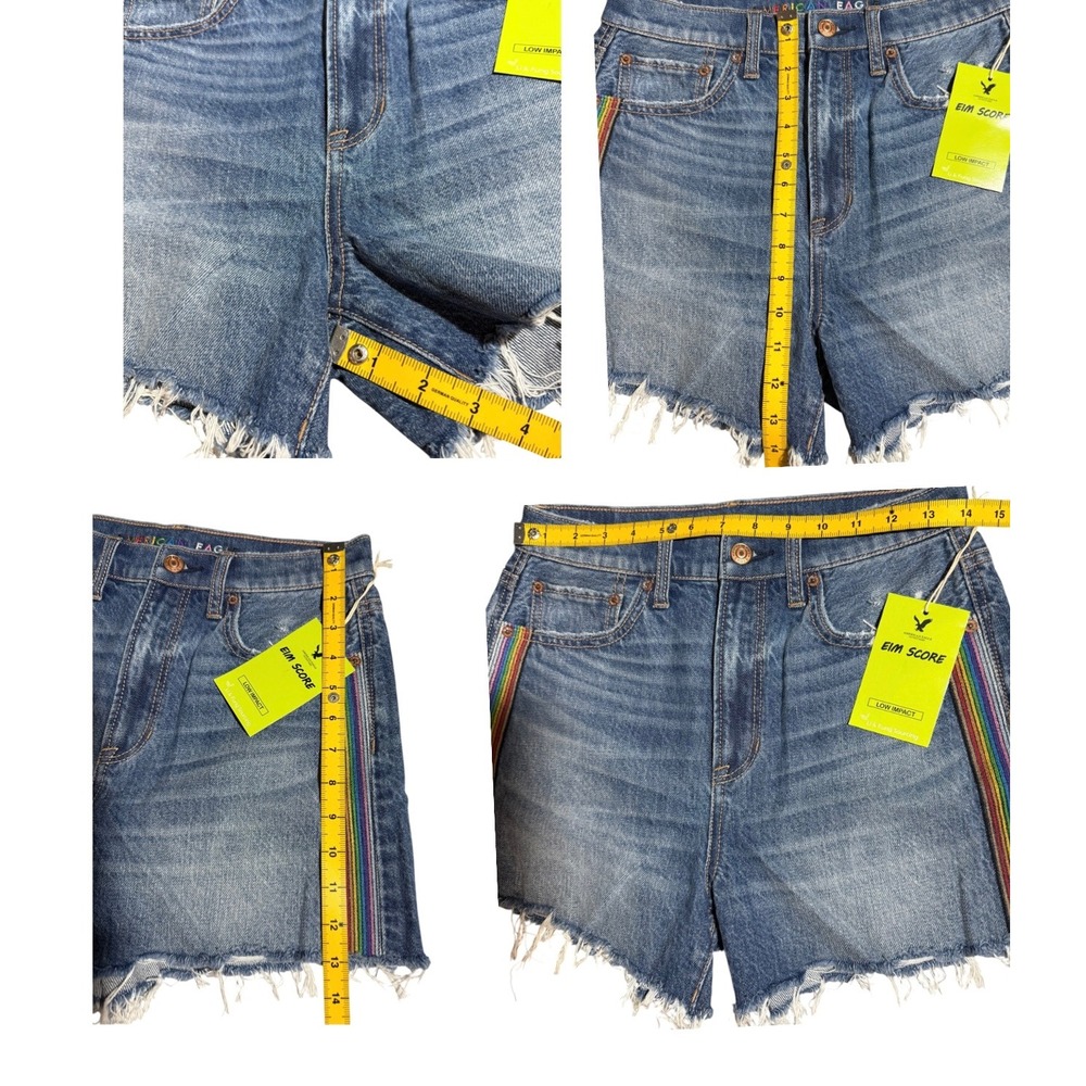 American Eagle Limited Edition Pride LGBTQ Rainbow Denim Shorts SZ:4 - Picture 9 of 9
